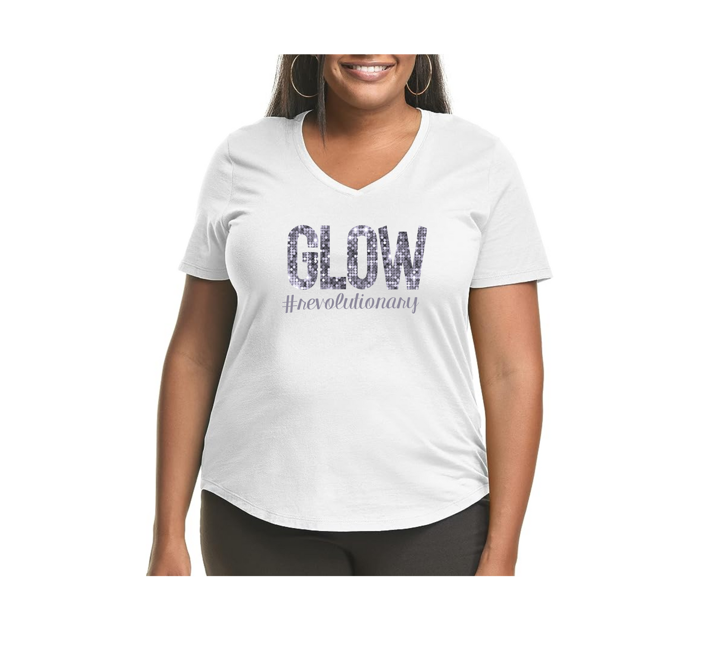 GLOW womens plus size v-neck