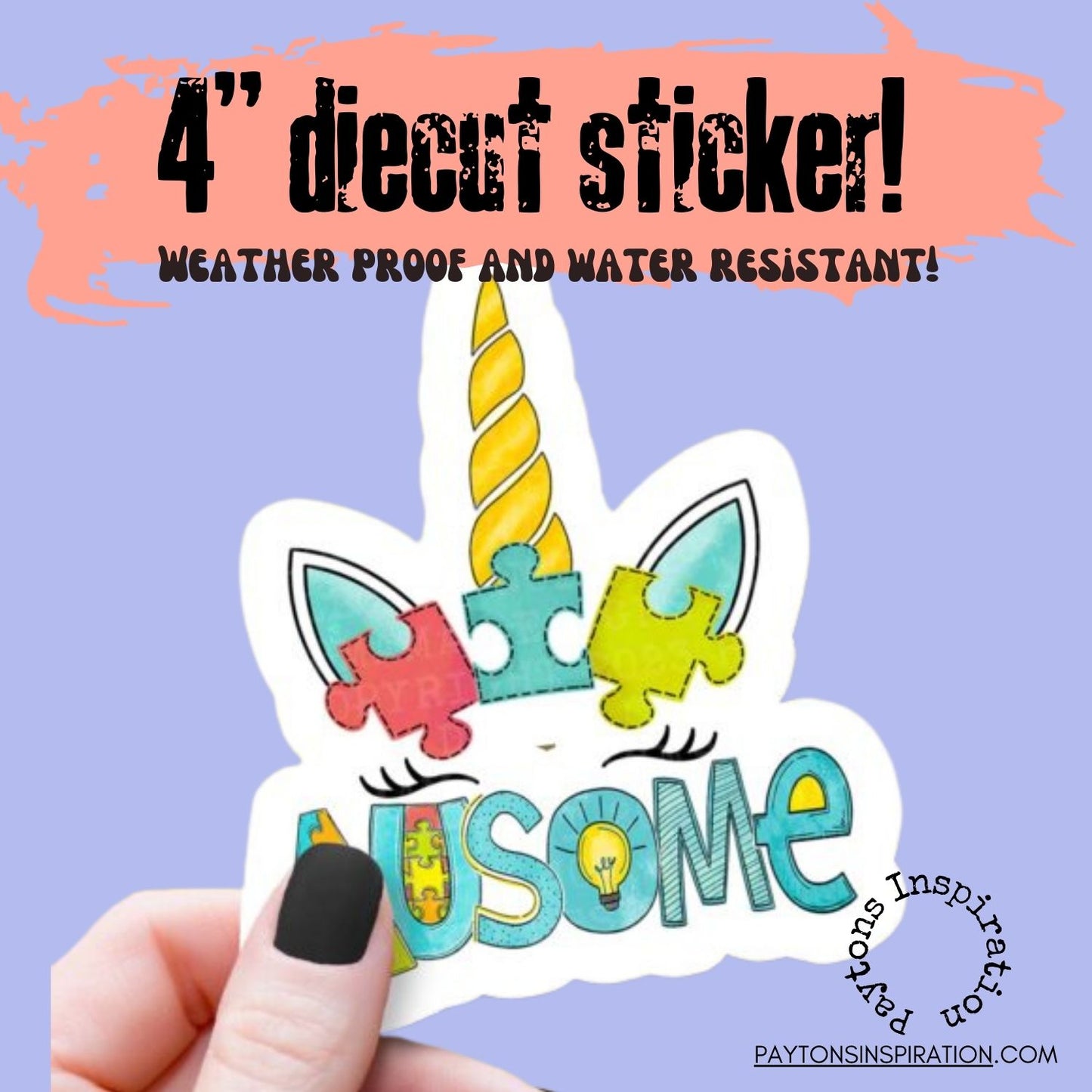 4 inch Unicorn AWESOME vinyl Sticker