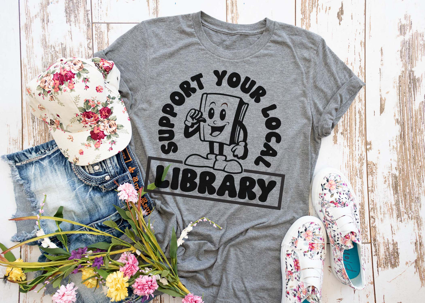 Support your local library tee