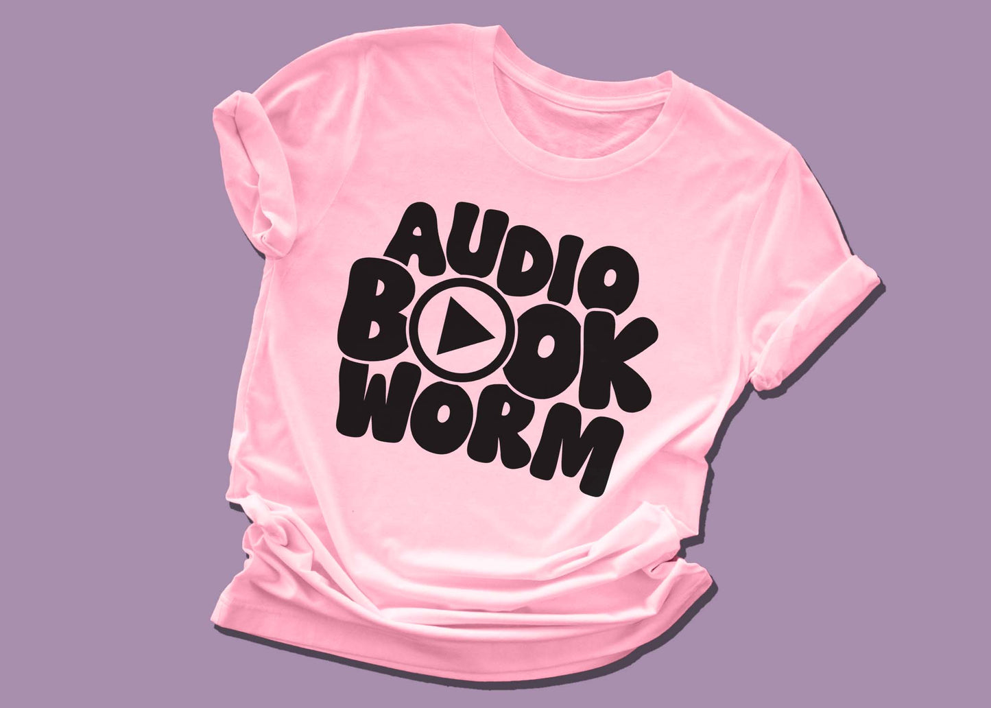 Audio book worm tee