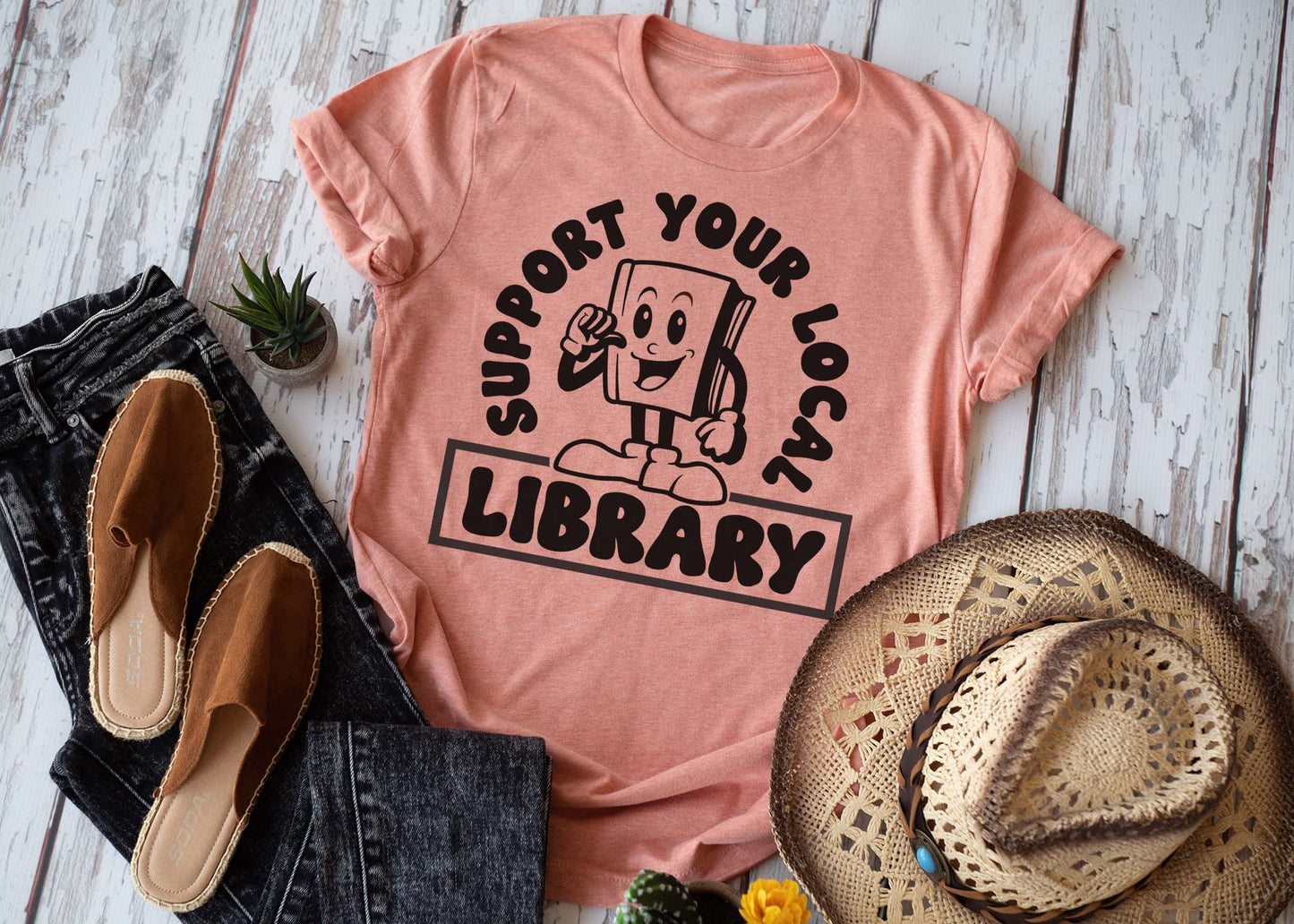 Support your local library tee