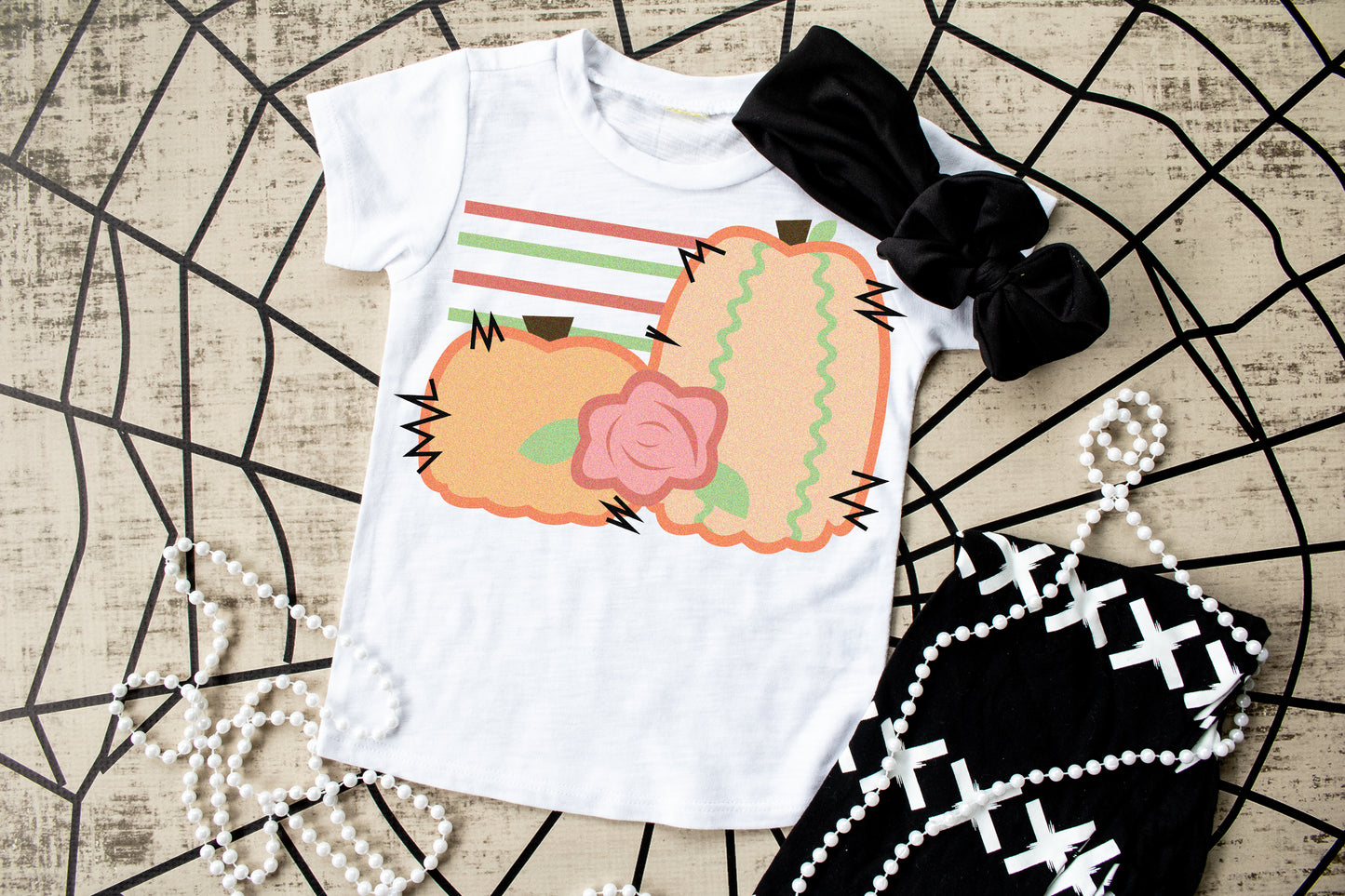 Pretty as a pumpkin girls tee