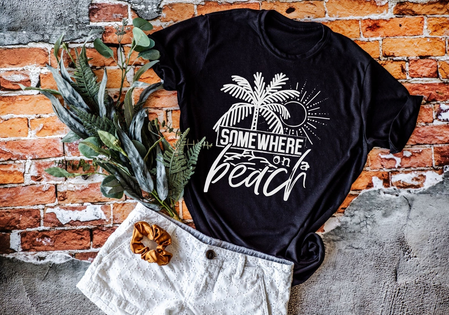 Somewhere on a beach short sleeve tee