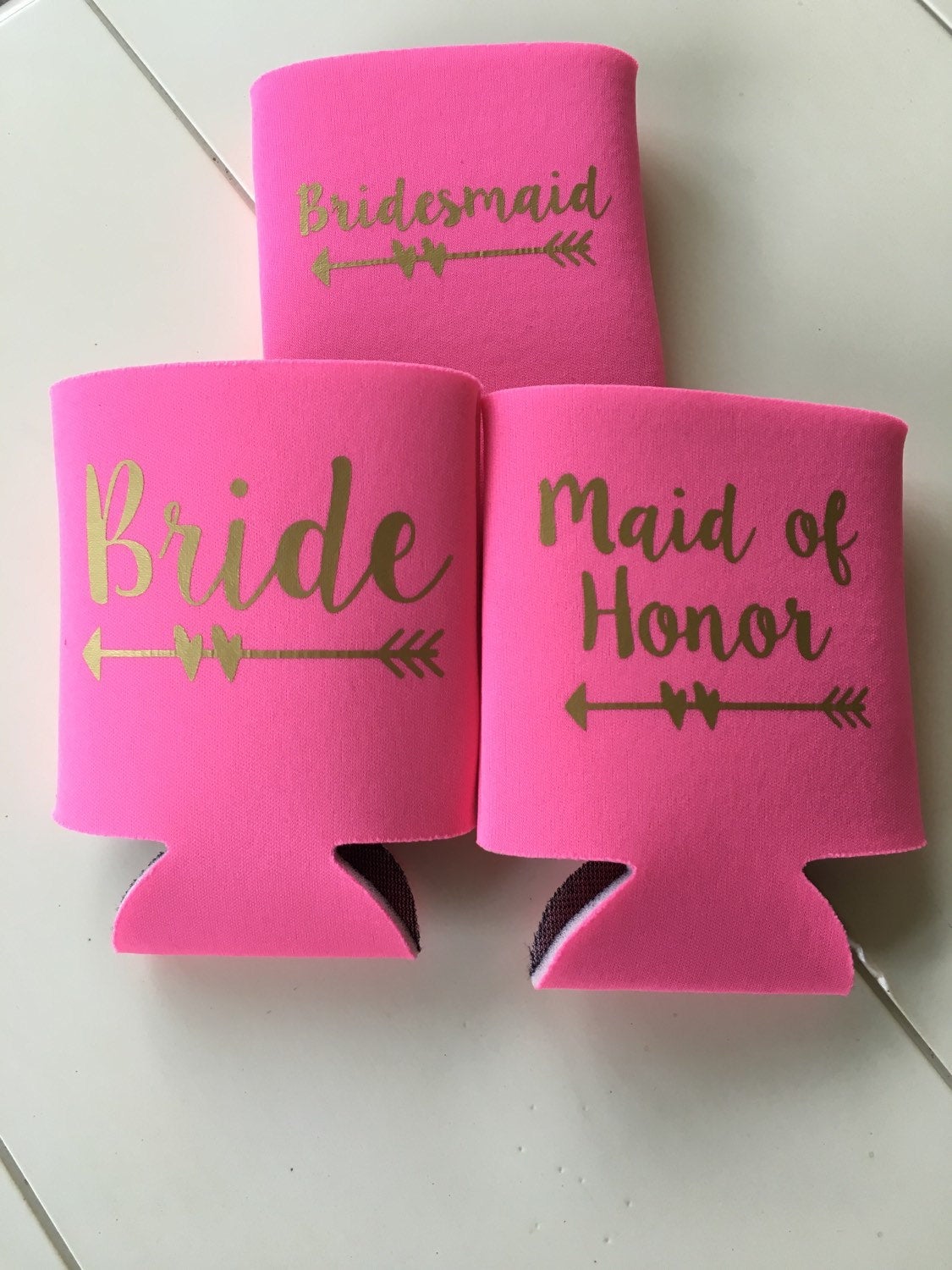 Bride and wedding can coolers