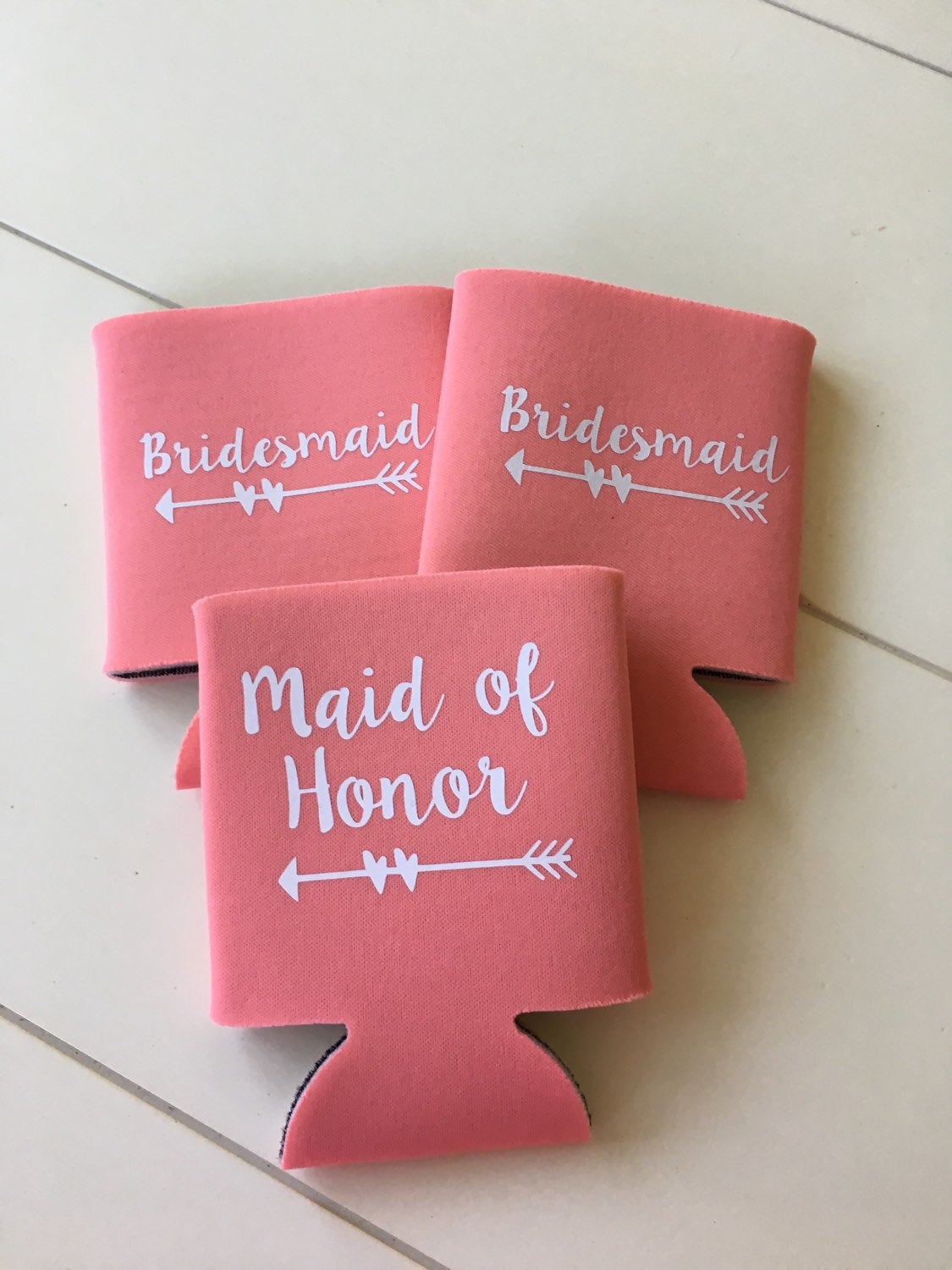 Bride and wedding party can coolers