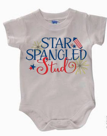 Boys Star Spangled Stud bodysuit