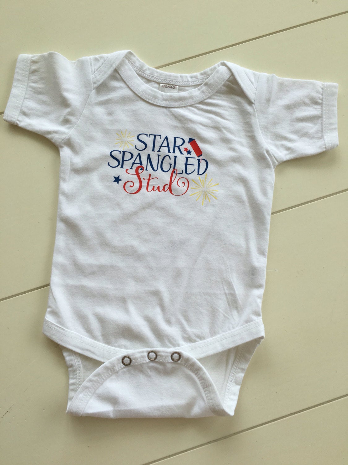 Boys Star Spangled Stud bodysuit