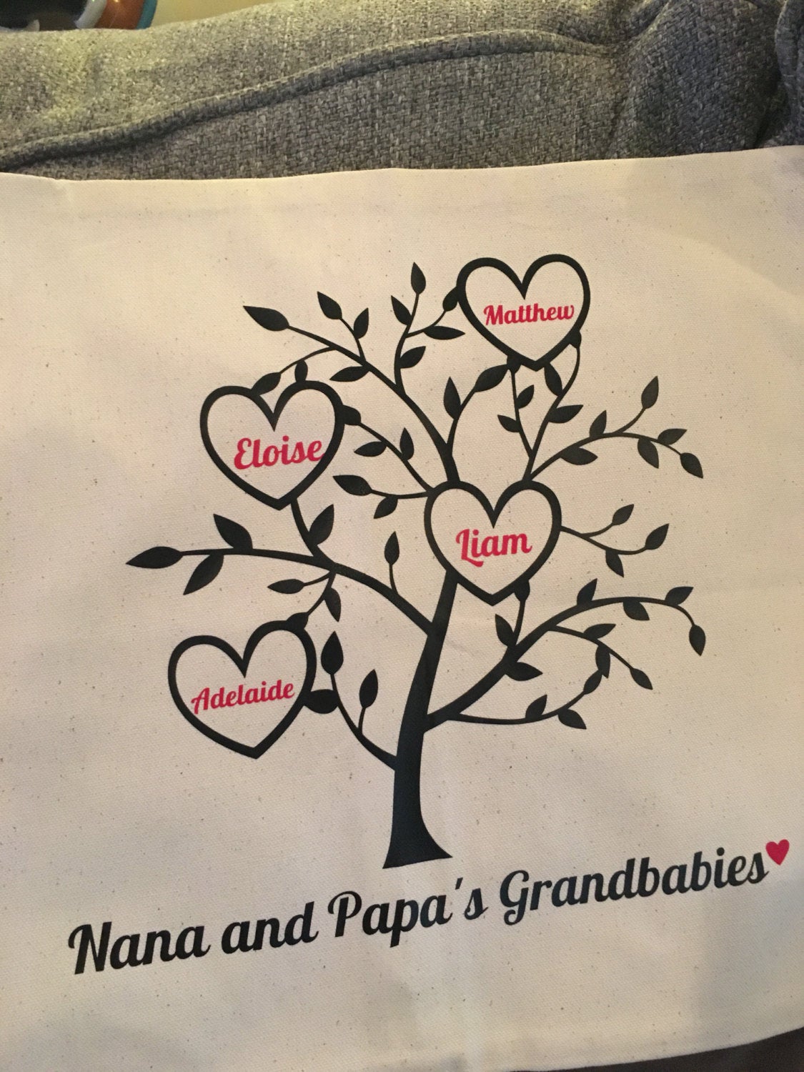 family tree, gift for grandparents, decorative pillow, gift for mom, last name, grandchildren names, pillowcase, canvas pillow, home decor