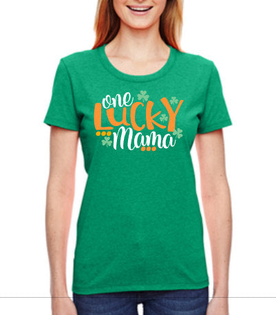 St patricks day shirt, green womens tshirt, mom shirt, lucky shirt, shamrock tee, lucky mama, mint shirt, green adult shirt, irish shirt