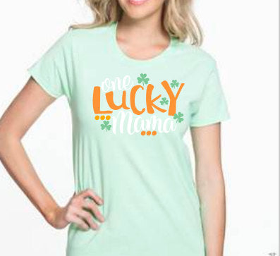 St patricks day shirt, green womens tshirt, mom shirt, lucky shirt, shamrock tee, lucky mama, mint shirt, green adult shirt, irish shirt