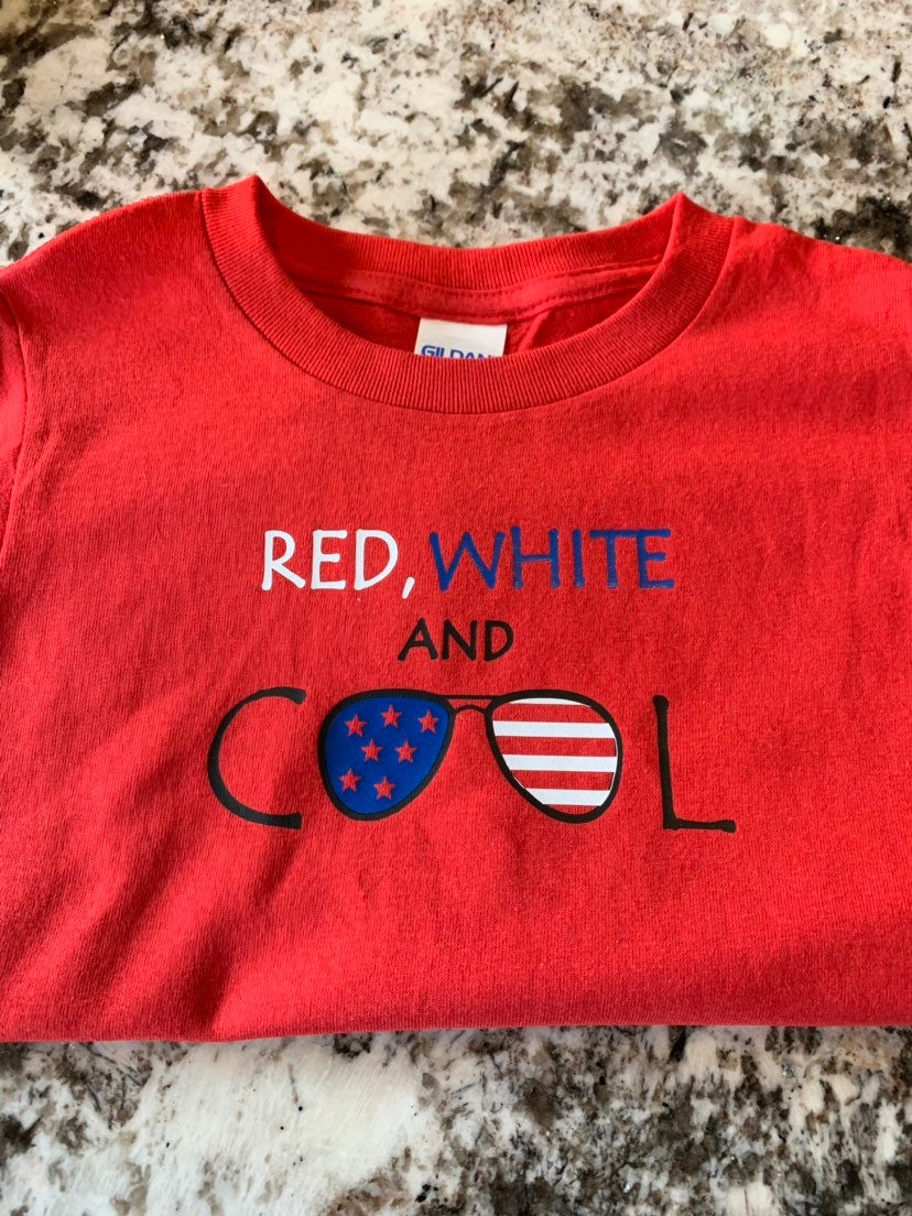 Red white and cool 4th of July tee