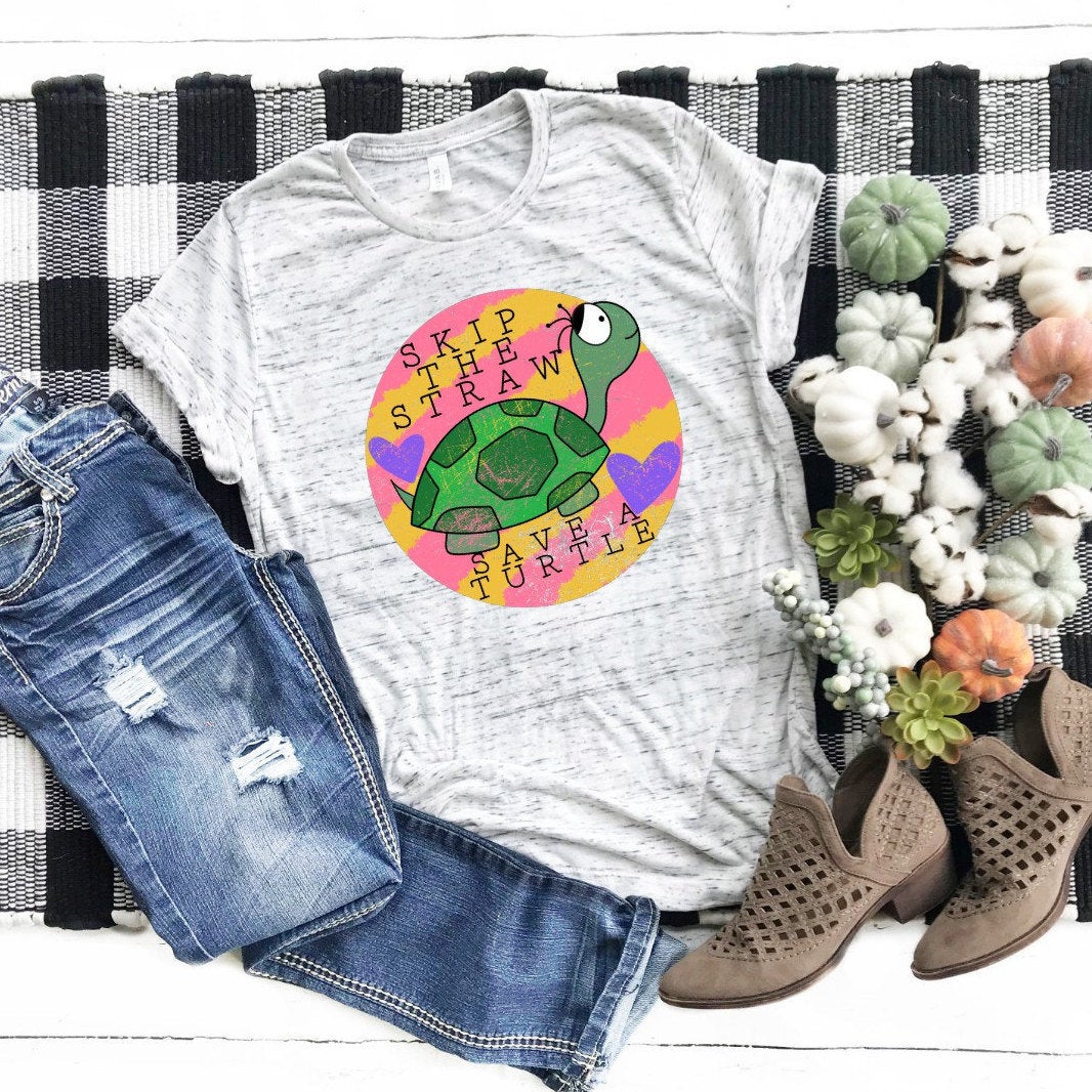 Save the turtles, skip the straw, girls turtle shirt, tween girl, gift for tween, girls shirt, funny shirt for tweens, turtle tee, sk sk sk