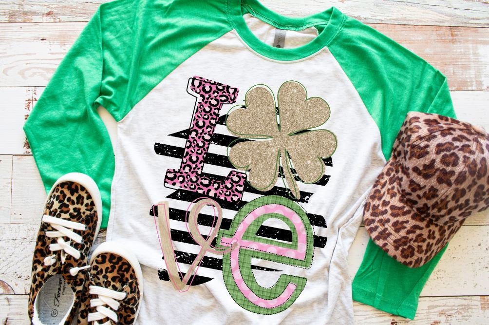 St Patricks day shirt, womens green shirt, shamrock tee, green raglan, love shirt, womens baseball tee, green and gold, leprechaun shirt,