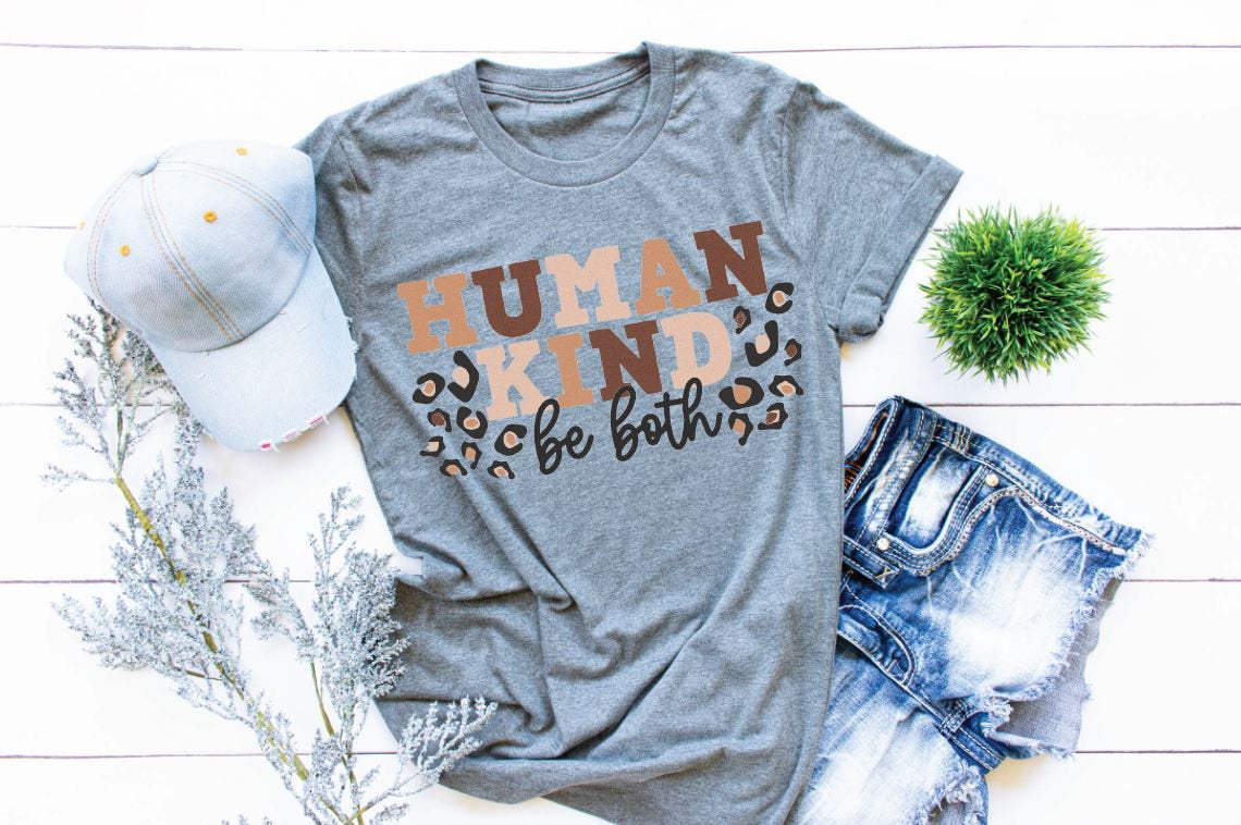 Human kind, be both, Kindness shirt, Be kind, Kind tee, Humankind shirt, Cheetah print, spread love tee, love is kind, Teacher shirt