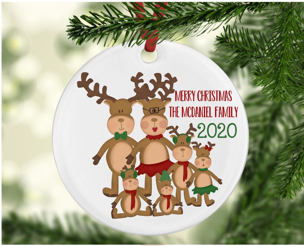 Personalized family pillow, reindeer family, custom Christmas pillow, Christmas pillow, decorative pillow, holiday pillow, pillow cover