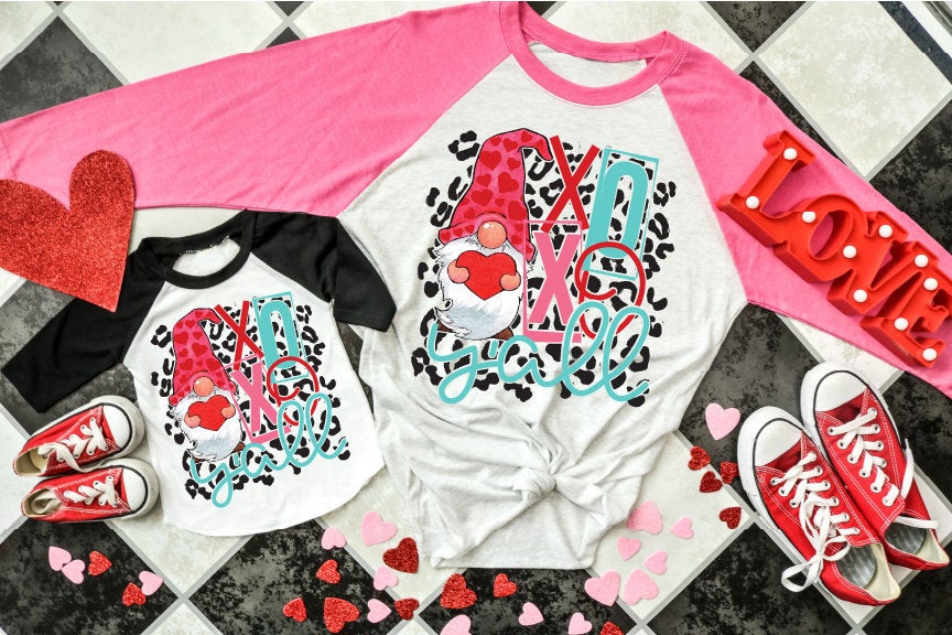 Valentine Gnome shirt, mommy and me gnome tees, mommy and me valentines shirts, matching shirts, valentines shirt, mom and daughter tees,