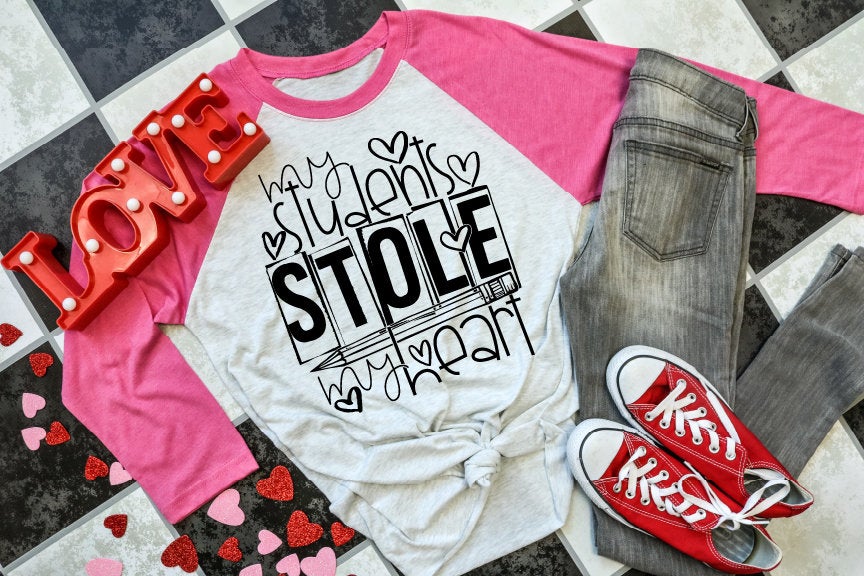 Valentine teacher shirt, teacher tee, gift for teacher, love my students, students stole my heart, shirt for educators, valentines shirt