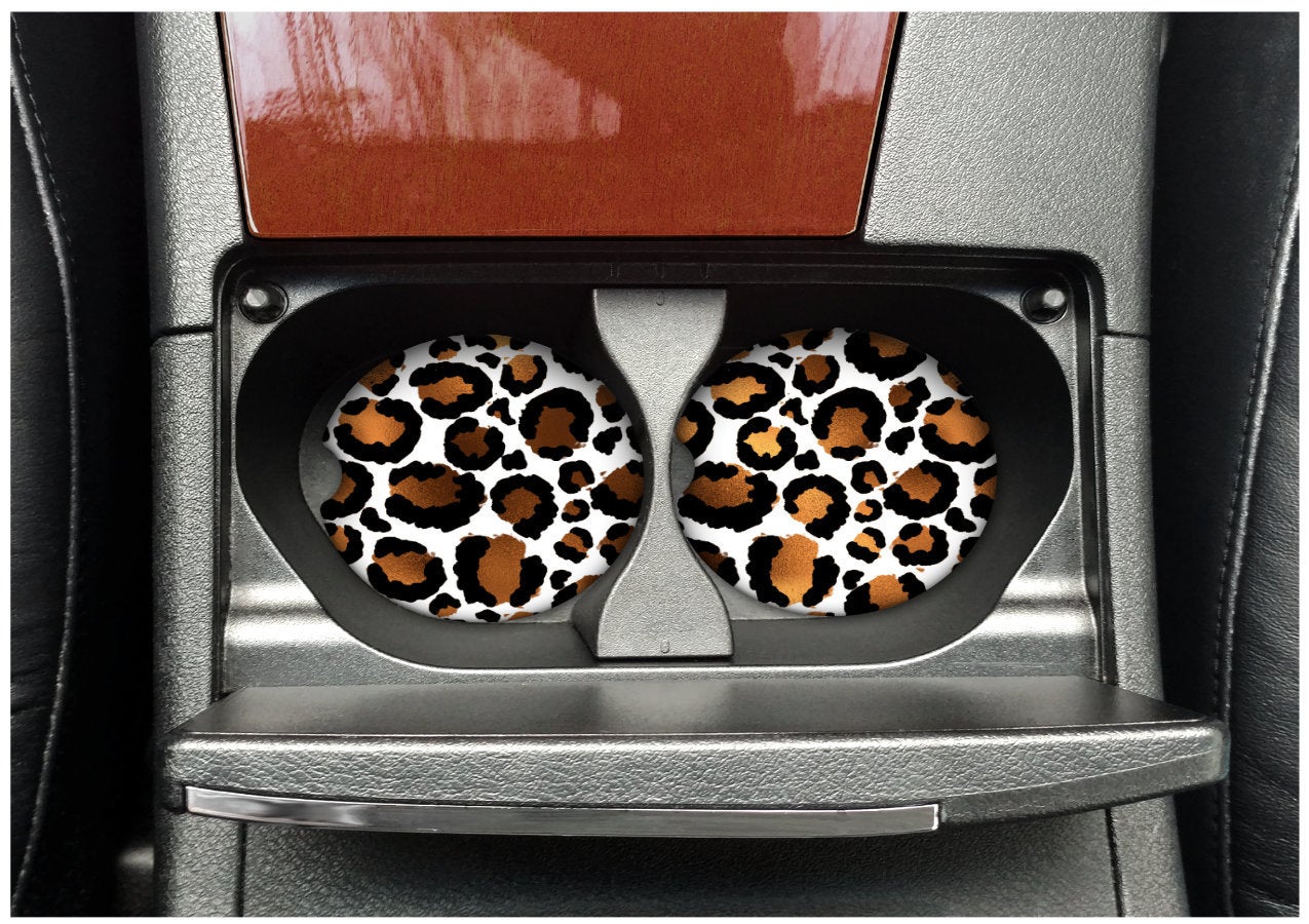 Cheetah car coasters, Animal print car coasters, Zebra print, car coasters, car accessories, rubber coaster, gift for car lover, set of 2