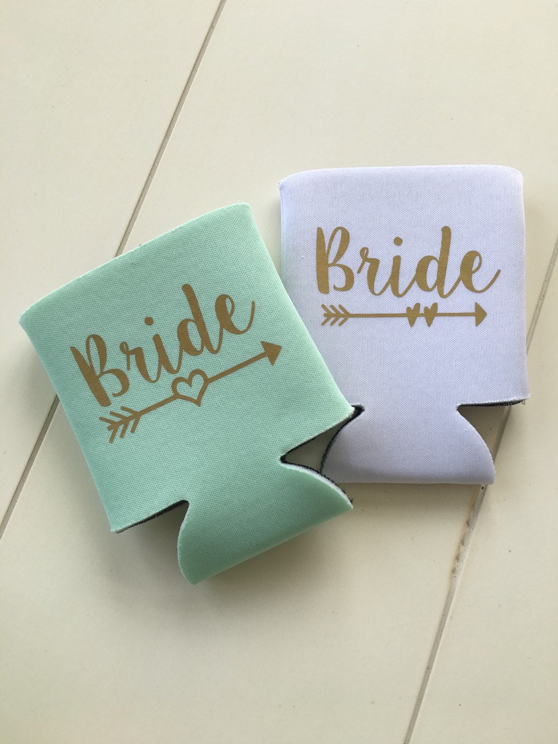 Bride and wedding can coolers