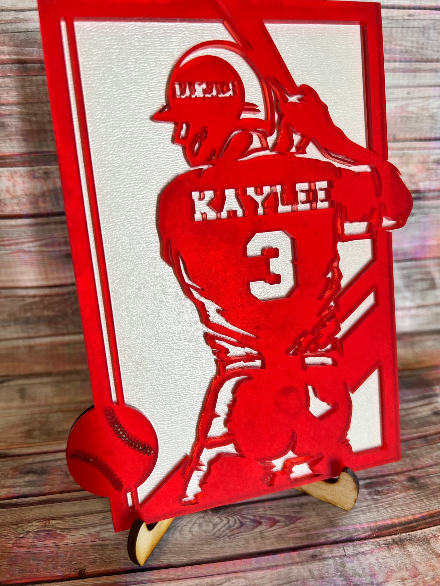 Custom acrylic baseball plaque