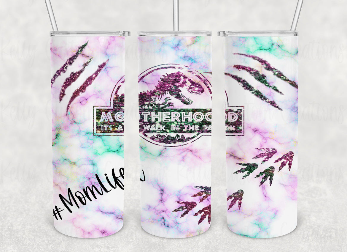 Motherhood dinosaur tumbler