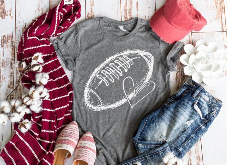 Short sleeve football love tee