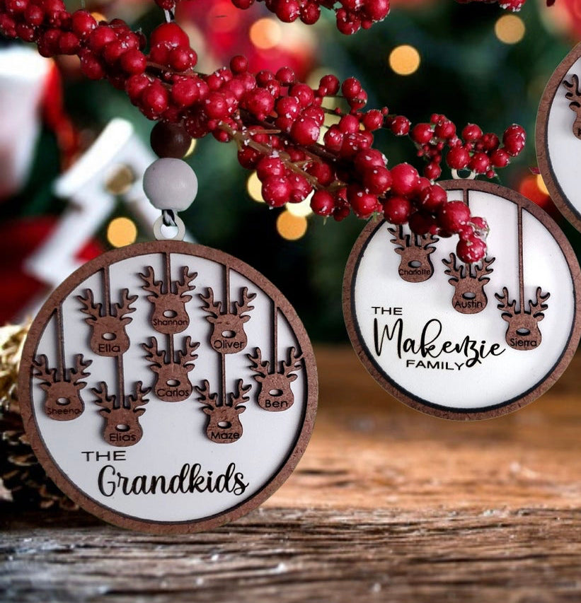 Reindeer family ornament