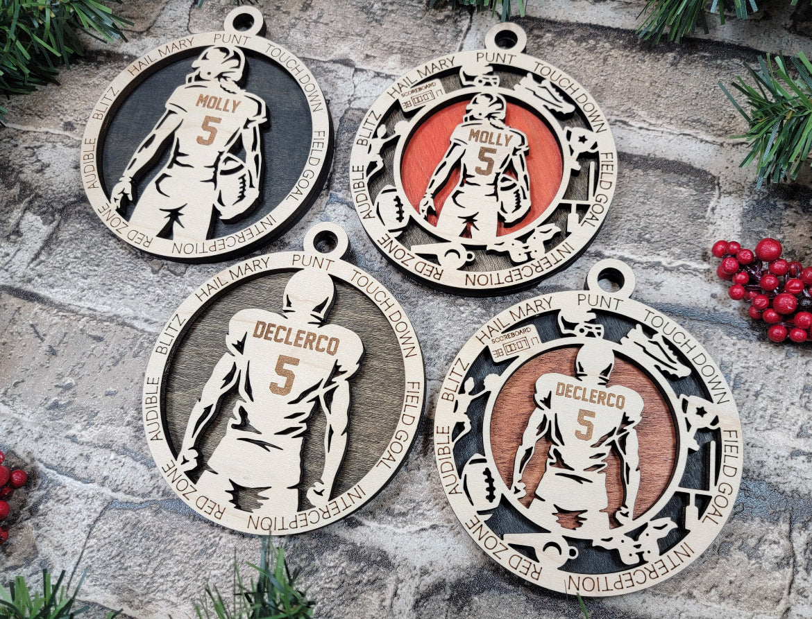 Football personalized ornament