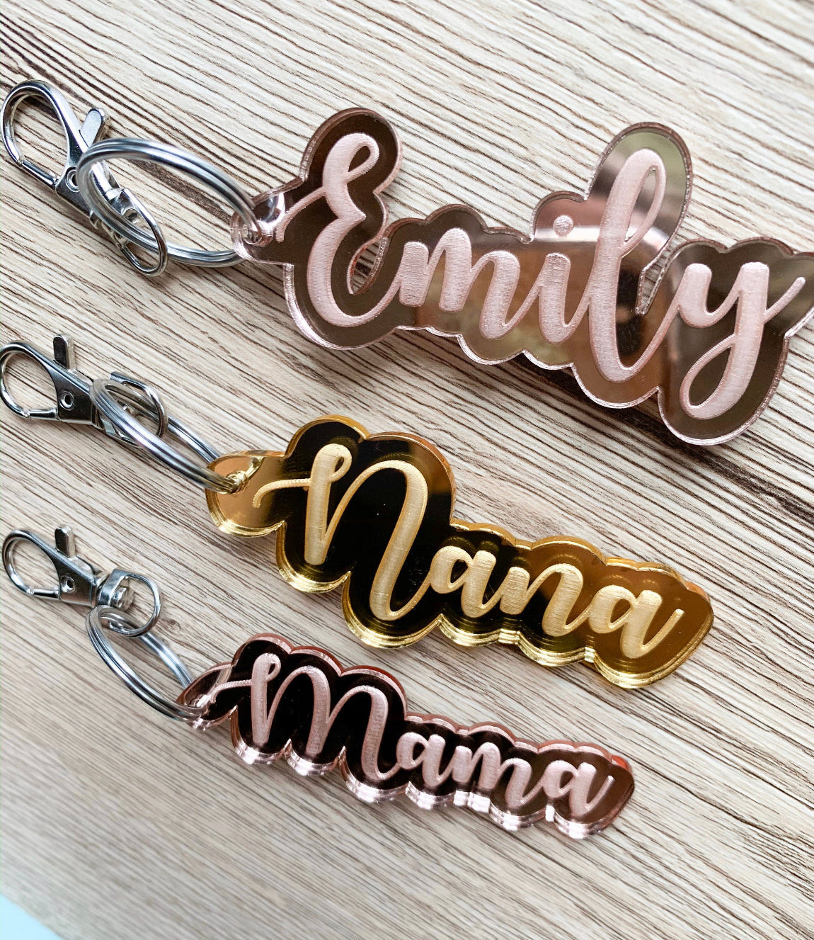 Acrylic name keychain/bag tag