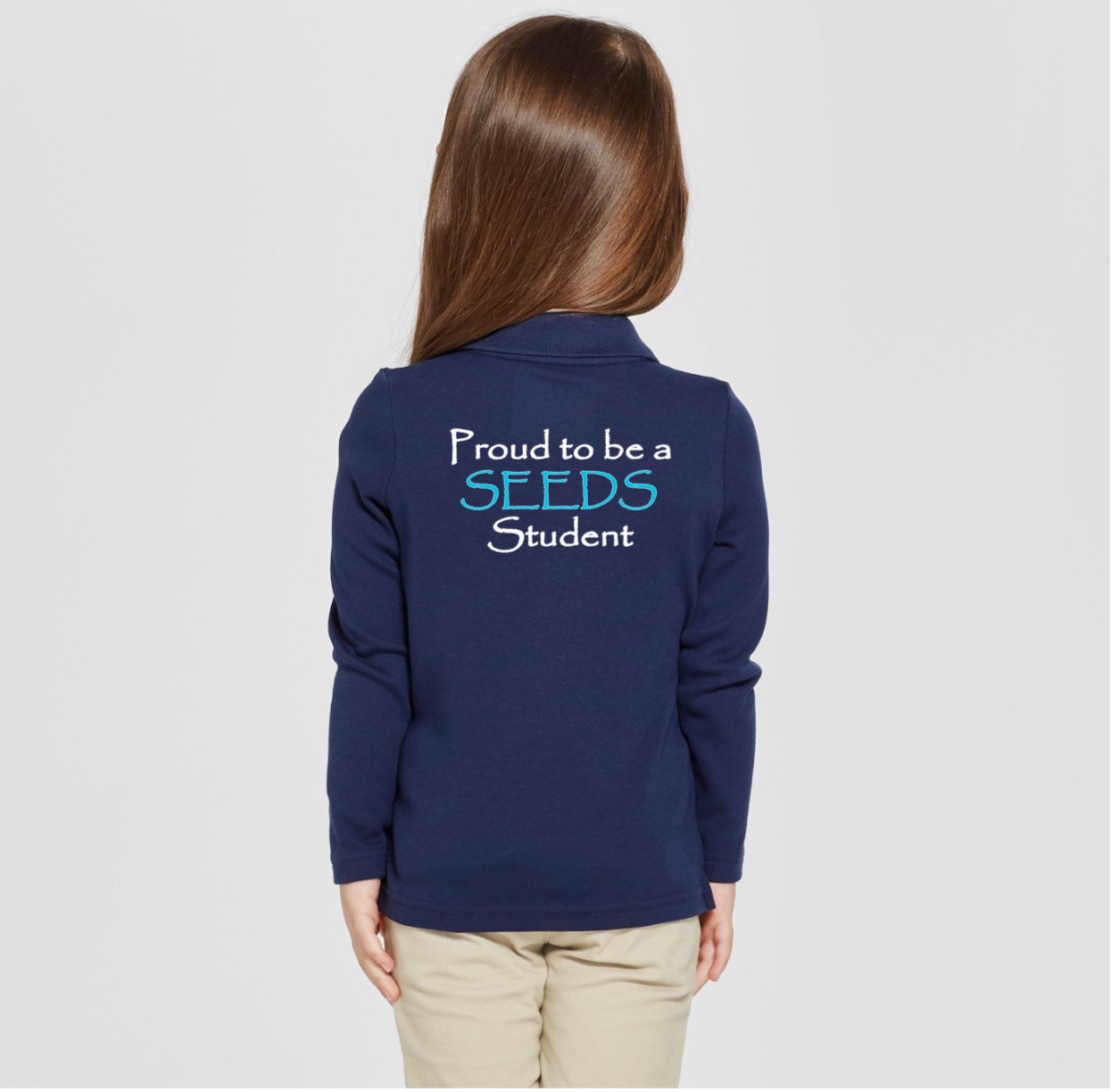 Seeds Preschool Uniform- Boys/Girls Long sleeve Polo (navy)