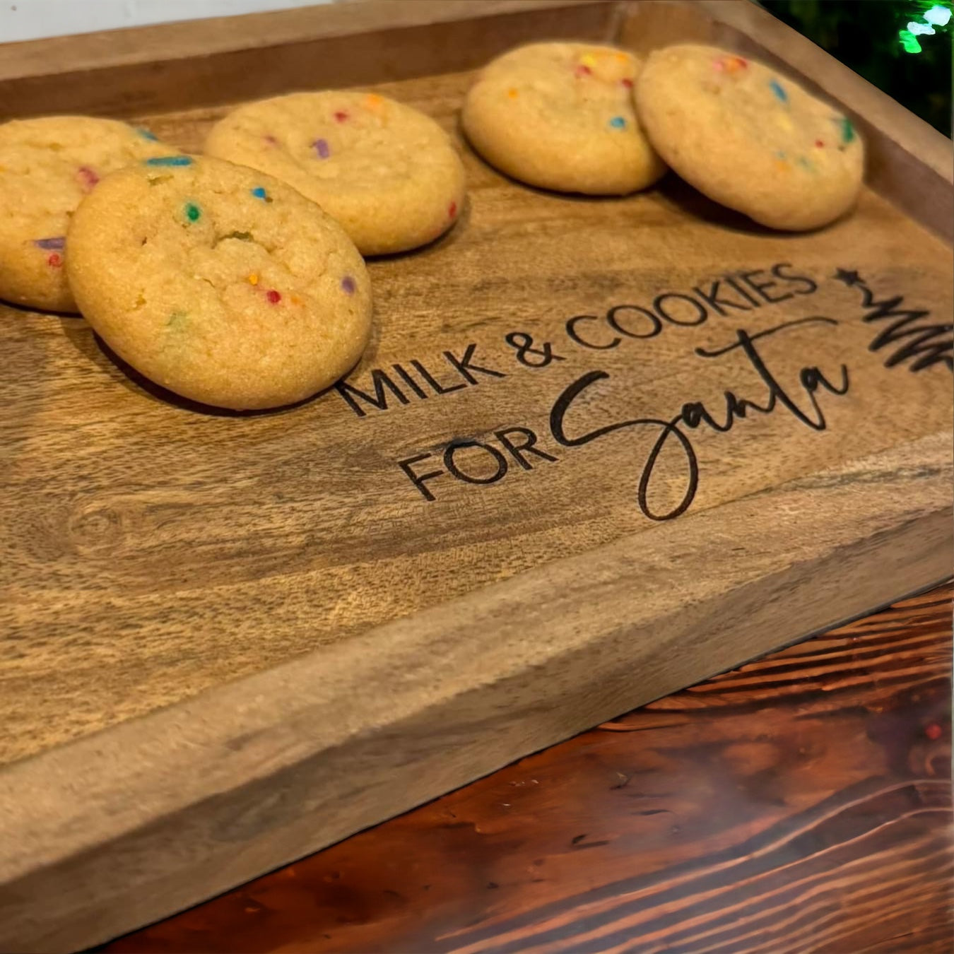 Personalized cookies for Santa tray