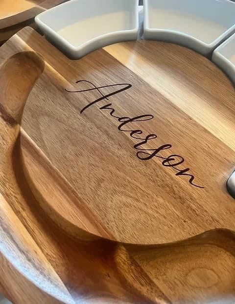 Engraved personalized Charcuterie board