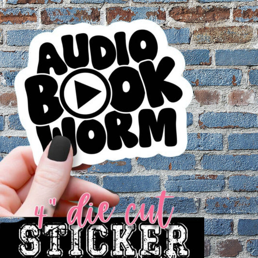 Audio Book worm 4 in sticker