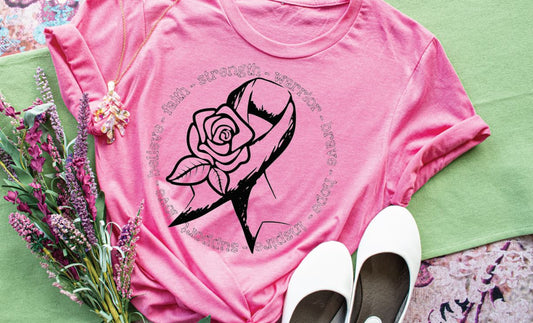 Breast cancer awareness ribbon-warrior shirt