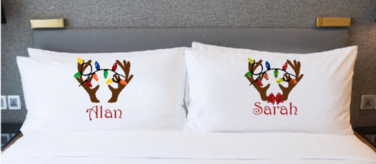 His/hers Christmas pillowcases