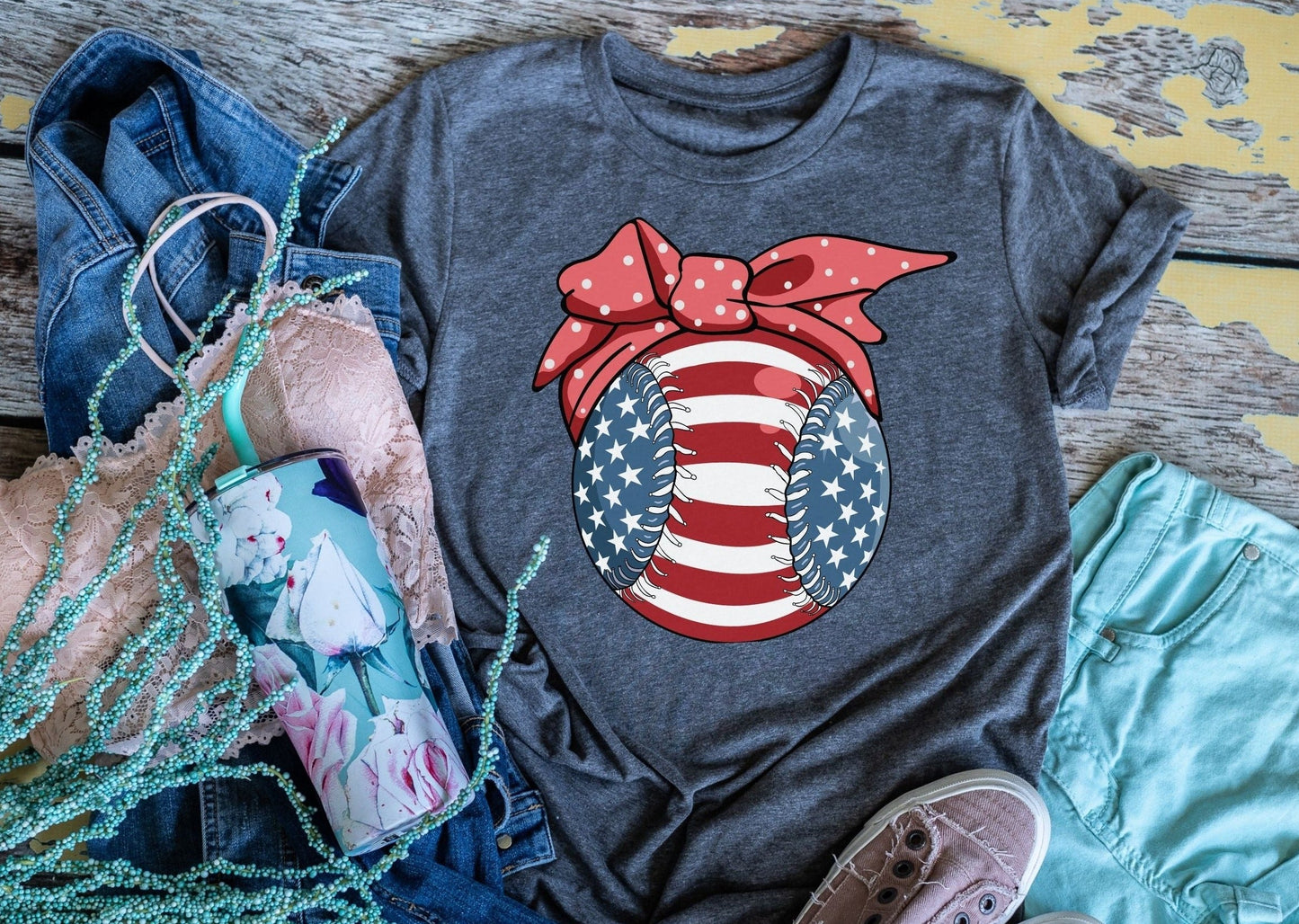 Stars and stripes baseball tee