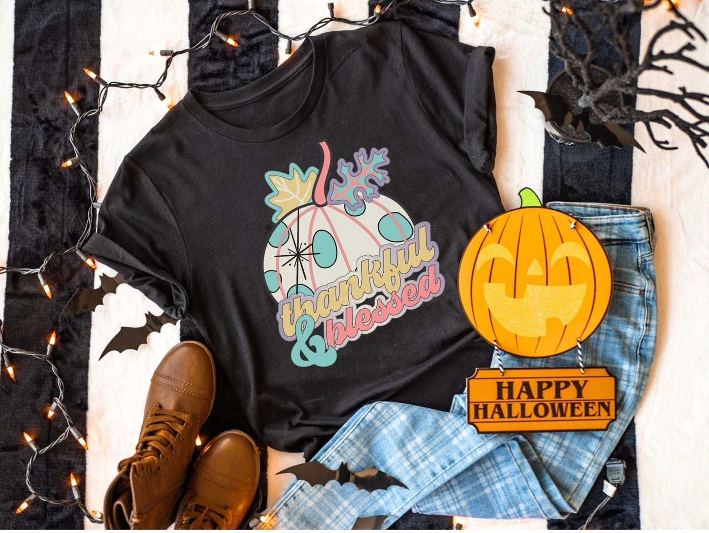 Thankful and blessed pumpkin tee