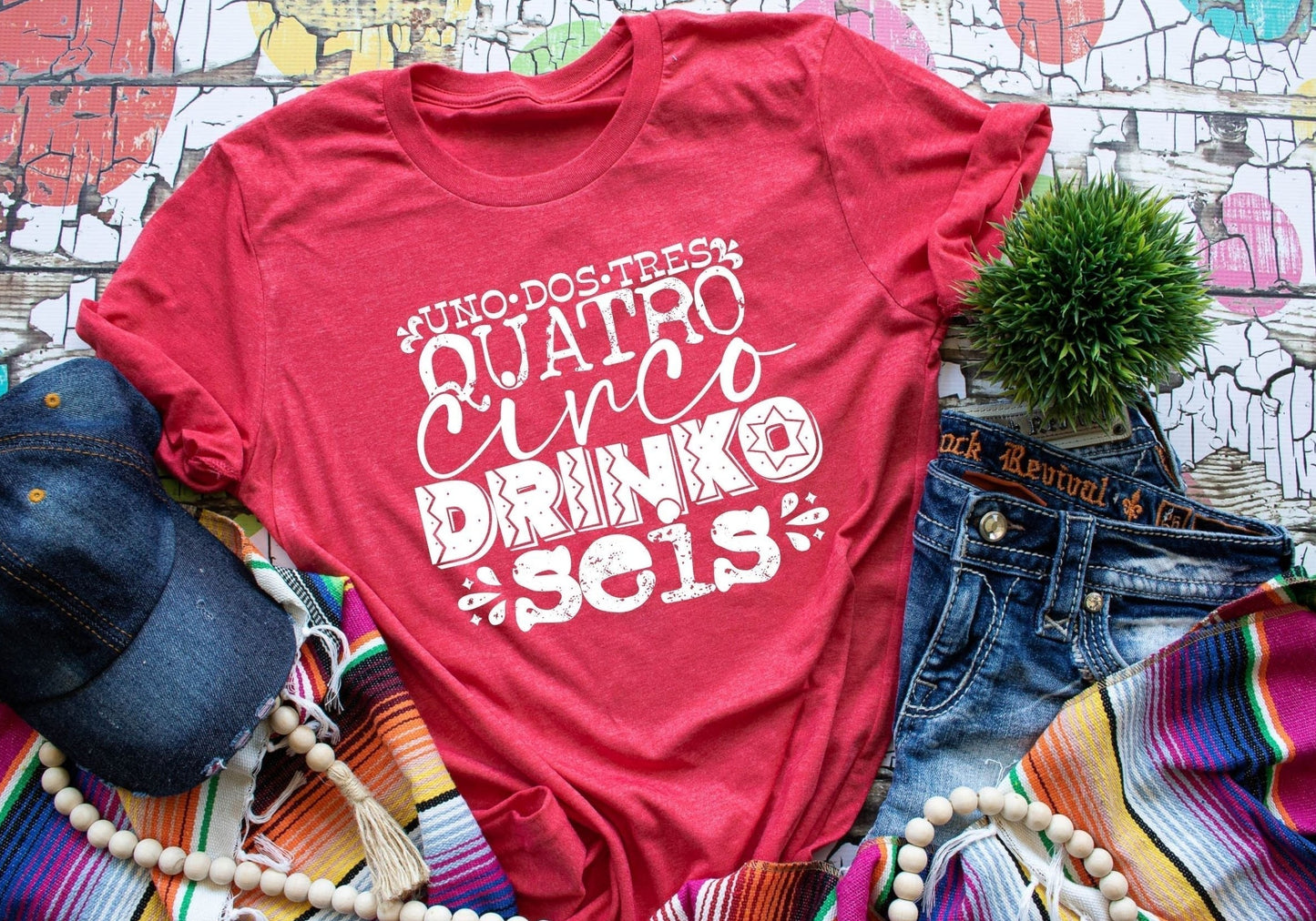 Uno dos Tres quatro cino drinko seis tshirt