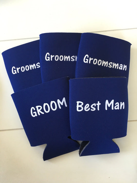 Groomsman can cooler, groomsman gift, camo can hugger, bridal party favor, groom gift, bachlor party favor, can huggers, father of the bride