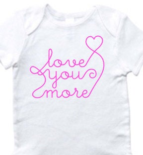 Valentines bodysuit, heart shirt, love you more, simple bodysuit, anti valentines, girls valentines, valentine shirt, baby gift, kid shirt