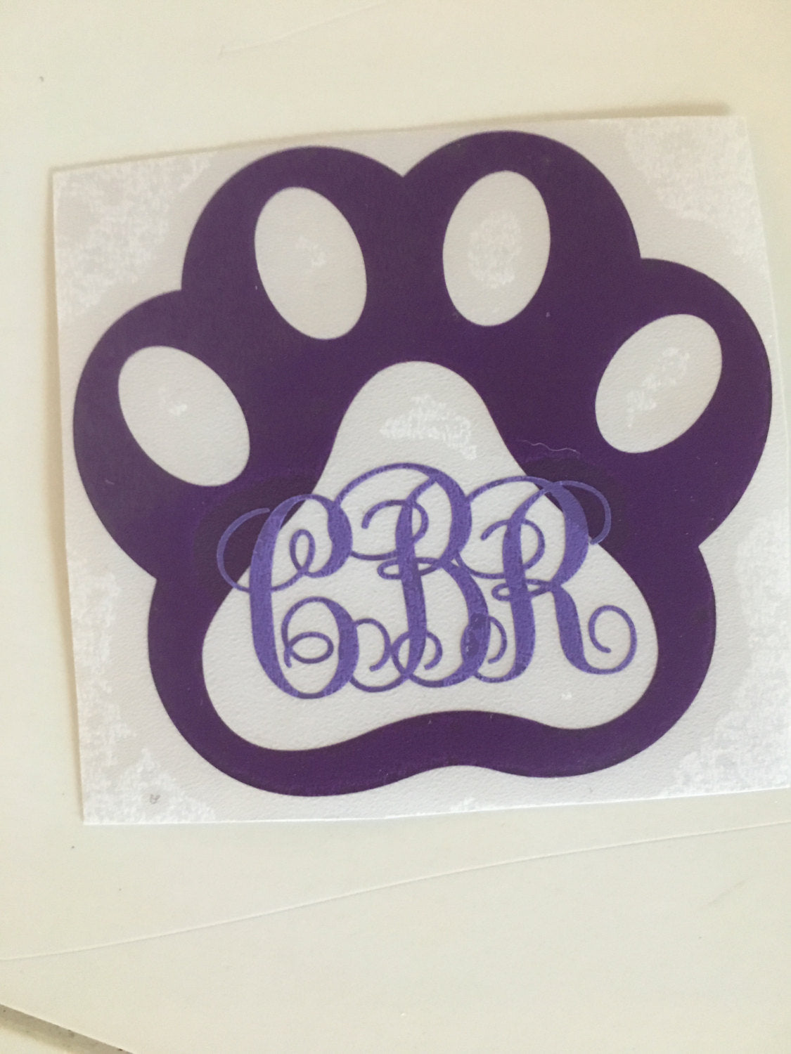 dog paw name or monogram decal