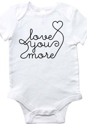 Valentines bodysuit, heart shirt, love you more, simple bodysuit, anti valentines, girls valentines, valentine shirt, baby gift, kid shirt