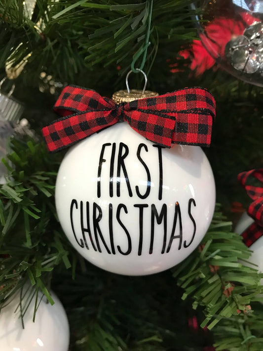 first christmas ornament, christmas ornaments, new baby gift, simple ornament, baby ornament, 2017 ornament, black and white tree, christmas