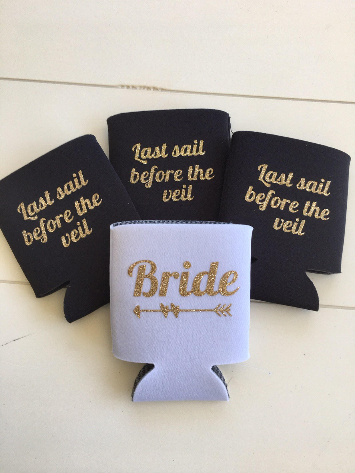 Personalized glitter can cooler, bridal party favor, bridesmaid glitter can hugger, 2 sided bachlorette party favor
