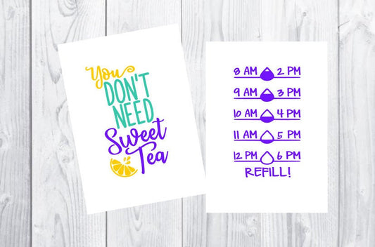 Water bottle decal,southern decal, fitness tracker, water intake tracker, fitness decal, sweet tea, drink your water, exercise, souther girl