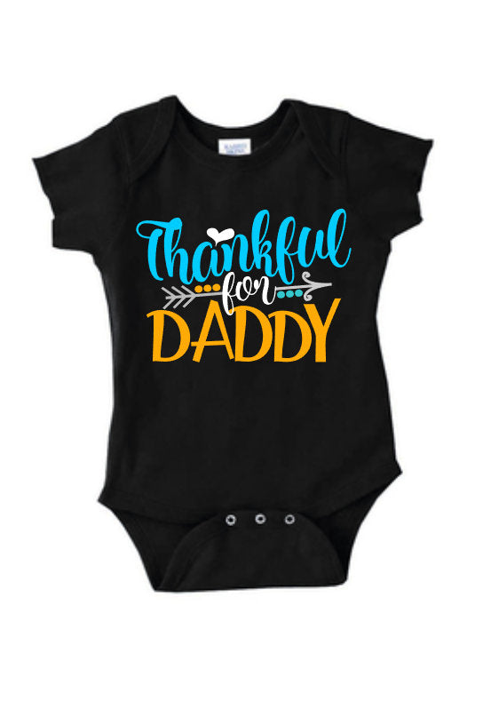 Thanksgiving shirt, girls thankful shirt, thankful for daddy, daddy shirt, holiday shirt,grateful shirt, girls tshirt,orange shirt, thankful