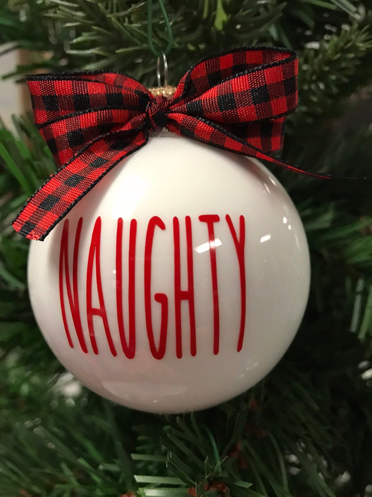 Naughty and nice ornaments, Set of 2, funny ornaments, secret santa, white elephant gift, christmas tree ornament, personalized ornament