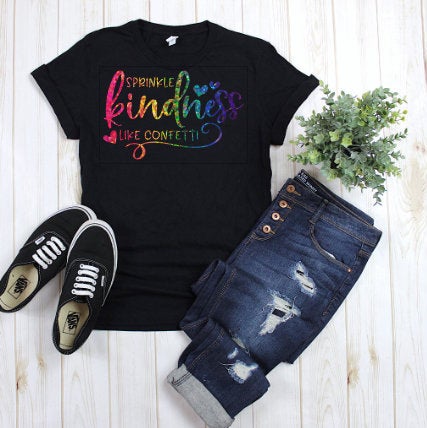 sprinkle kindness like confetti, kindness shirt, rainbow shirt, humankind shirt, be kind shirt, be kind t-shirt, kindness tshirt, womens tee