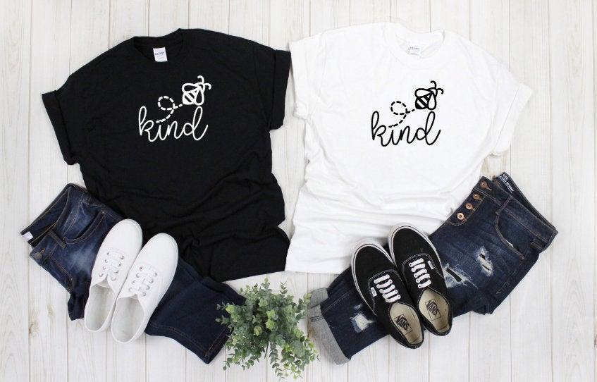 bee kind shirt, bee shirt, bee lover shirt, kindness shirt, humankind shirt, be kind shirt, womens tee, gift for her, black and white, mom