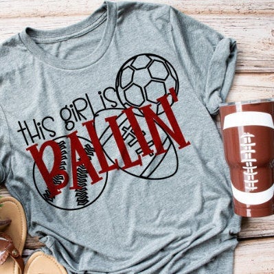 This girl is ballin, sports shirt, Sports mom shirt, mom shirt, baseball tee, football shirt, soccer shirt, womens tee, basketball mom